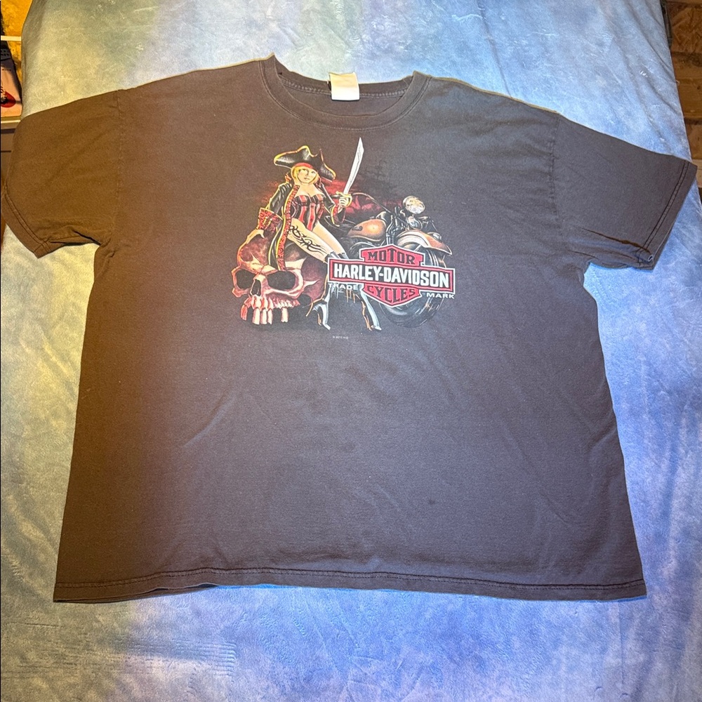 Harley-Davidson Black Pirate Graphic Tee Hells Canyon HD, Lewiston, ID